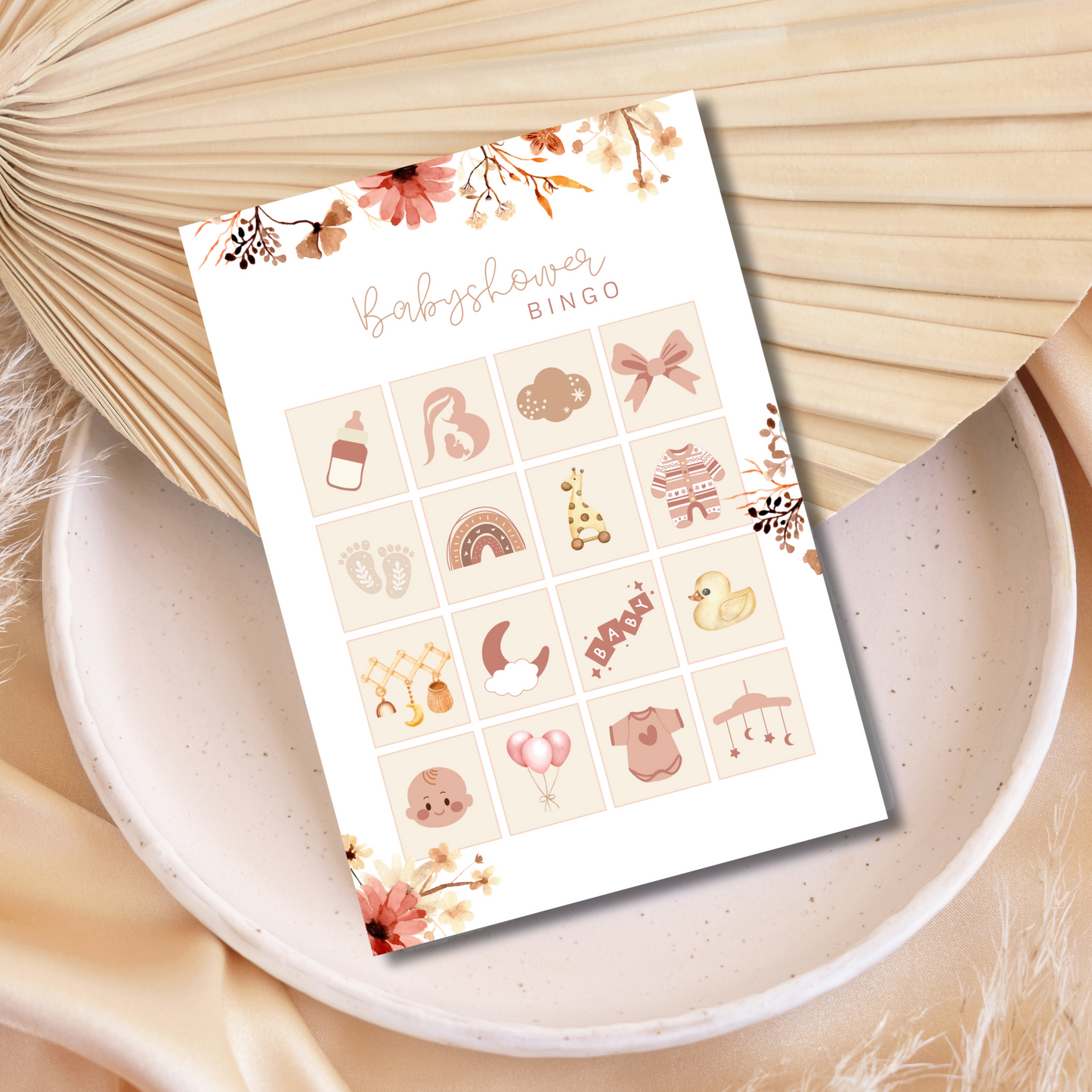 Babyshower bingo - flowers