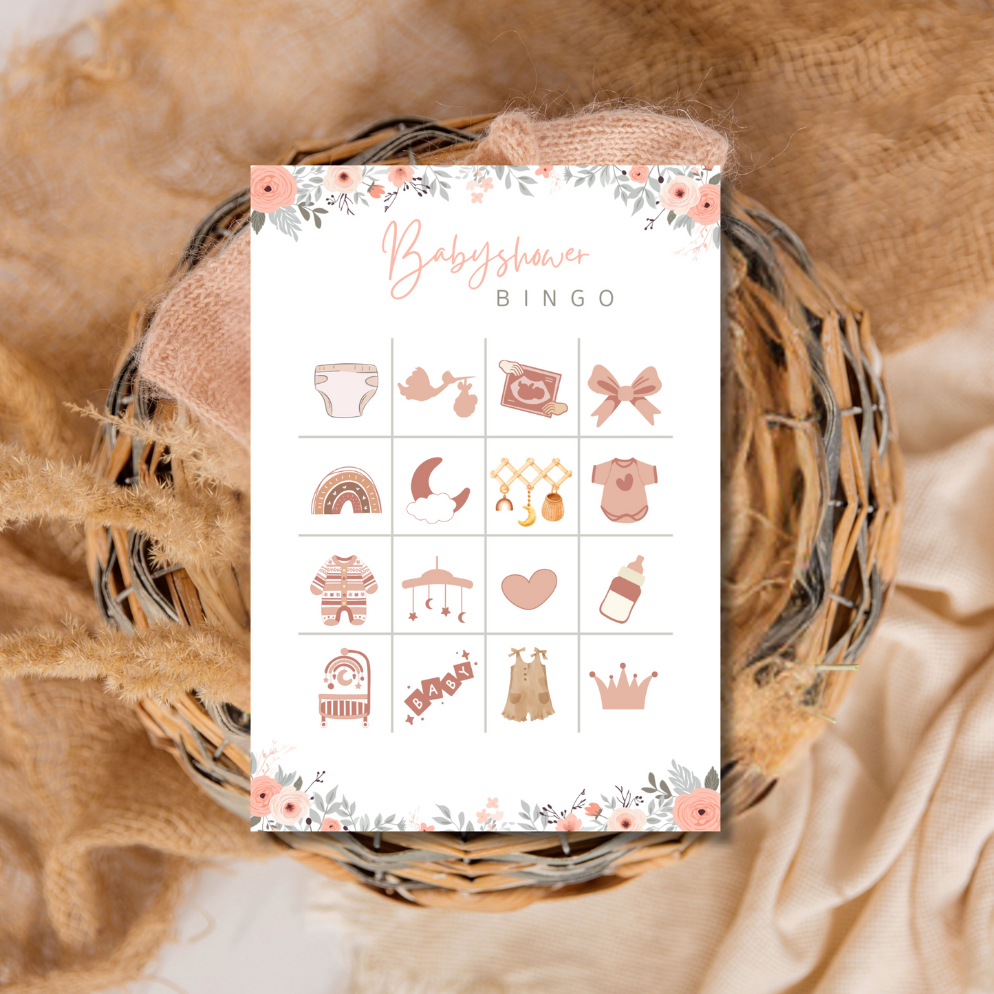 Babyshower bingo - rozen