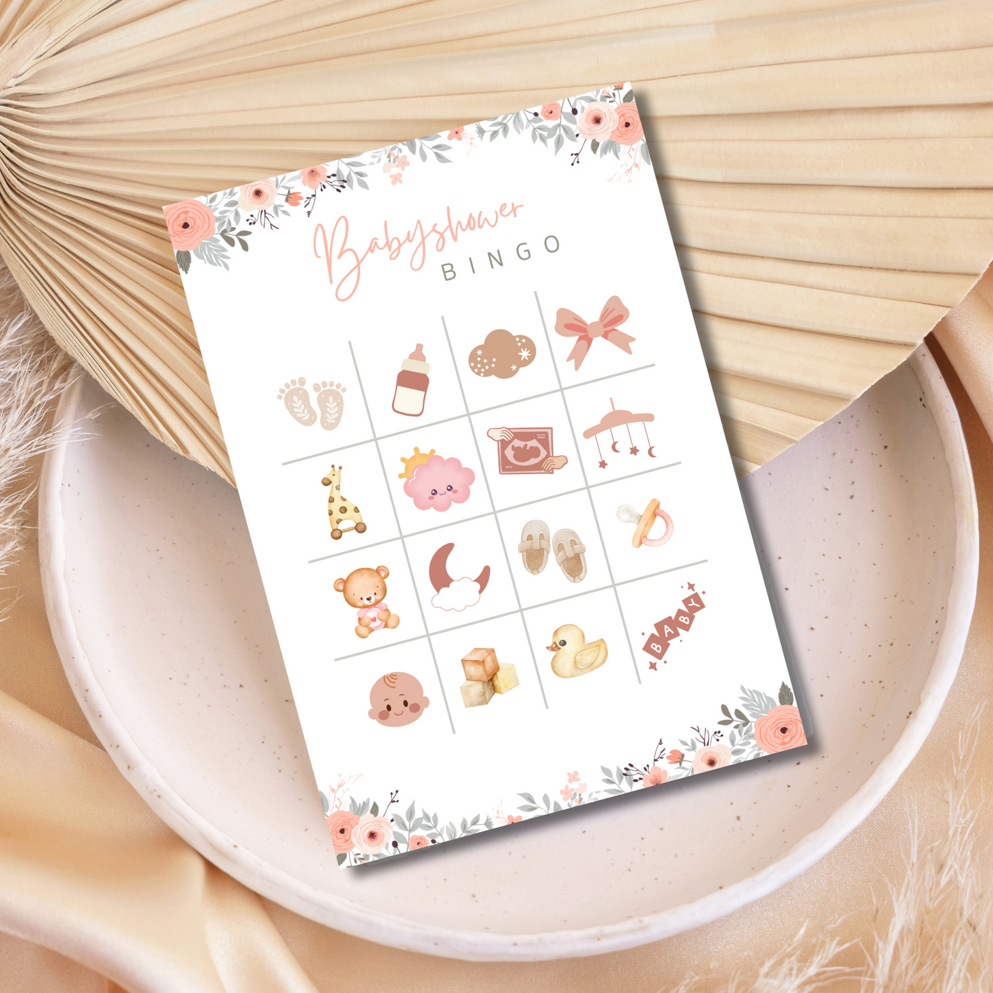 Babyshower bingo - rozen