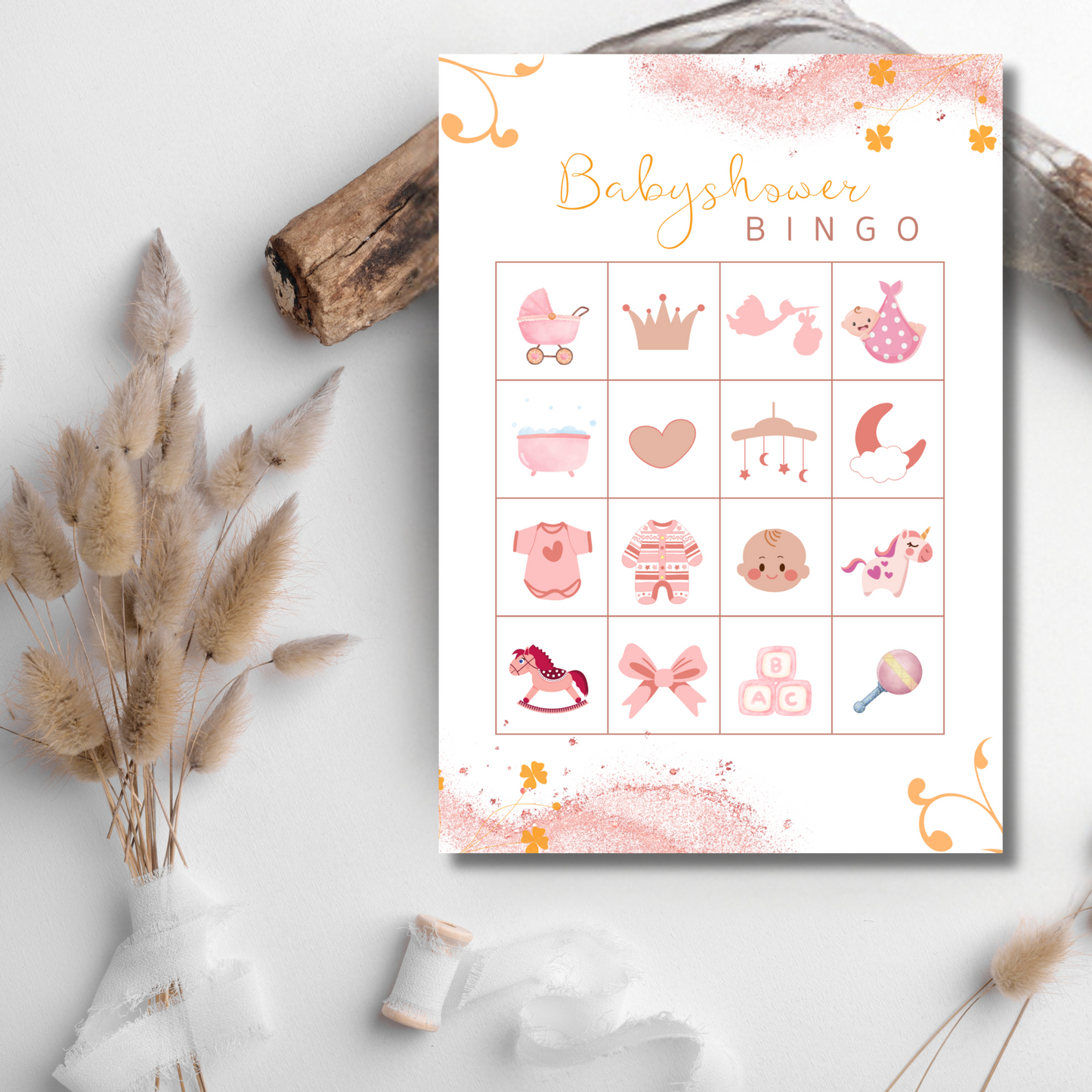 Babyshower bingo - lovely pink