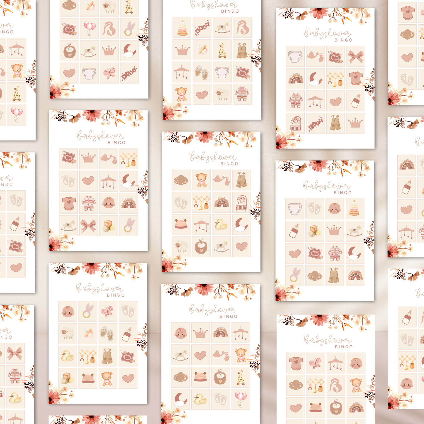 Babyshower bingo - flowers