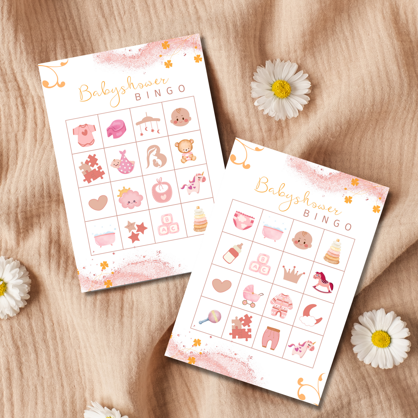 Babyshower bingo - lovely pink